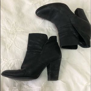 Vince Canute Pebbled Leather Black Booties